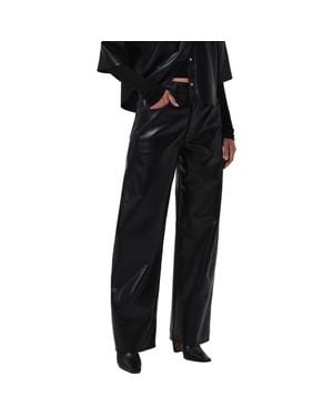Citizens of Humanity Ayla Baggy Recycled Leather Blend Pants - Black