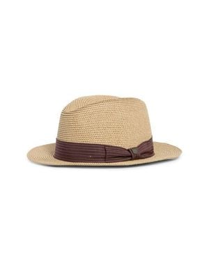 Brixton Roma Packable Straw Fedora - Natural