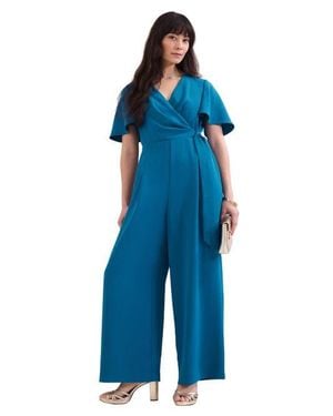 Phase Eight Julissa V-Neck Jumpsuit - Blue