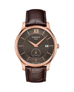 Tissot Tradition Automatic Leather Strap Watch, 40Mm - Pink
