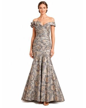 LARA New York Off Shoulder Brocade Mermaid Gown - Multicolor