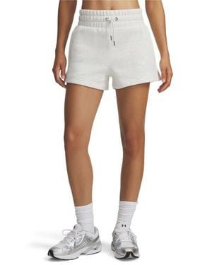 Under Armour Icon Cotton Blend Fleece Drawstring Shorts - White