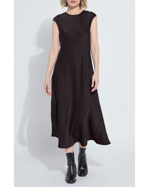 Lyssé Silvana Bias Cut Stretch Satin Midi Dress - Black