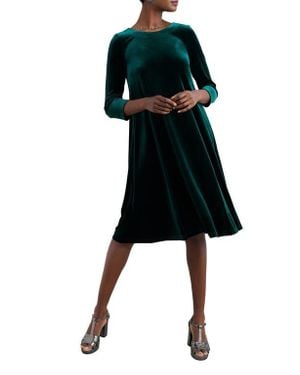 Seasalt Cornwall Mahonia Abstract Print Velvet Shift Dress - Black