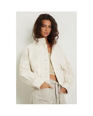 Treasure & Bond Blouson Twill Utility Jacket - Natural