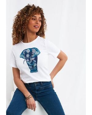Joe Browns Stretch Cotton Graphic Tee - White