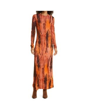 Ted Baker Tallia Tie Dye Long Sleeve Jersey Dress - Orange