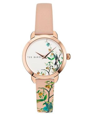 Ted Baker Floral Watch, 14Mm - Metallic