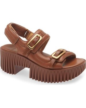 4Ccccees Plia Kiko Platform Slingback Sandal - Brown