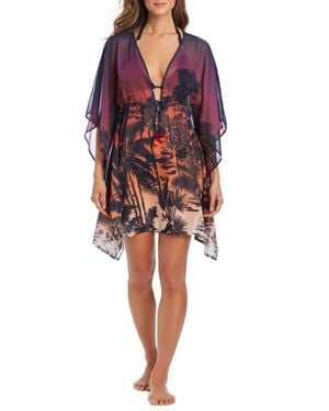 Rod Beattie Semisheer Cover-Up Caftan - Red