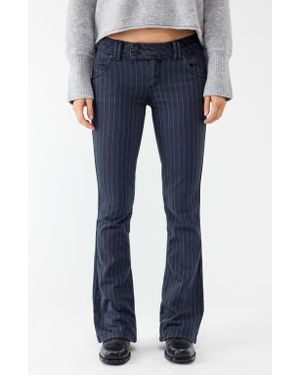 BDG Brooke Pinstripe Low Rise Bootcut Flare Jeans - Blue