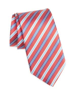 David Donahue Stripe Silk Tie - Red