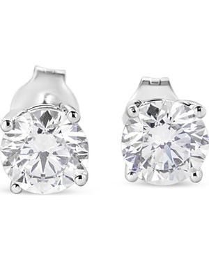 Haus of Brilliance 14K 1 3/4 Cttw Lab Grown Round Brilliant Diamond Solitaire Stud Earring - Metallic