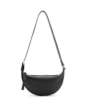 AllSaints Half Moon Leather Crossbody Bag - Gray