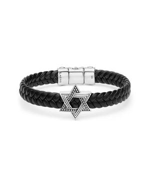 Lagos Anthem Star Of David Leather Bracelet - Black