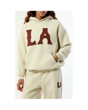PacSun La Relaxed Fit Cotton Blend Hoodie - Natural