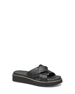 Johnston & Murphy Mitzi Platform Wedge Slide Sandal - Black