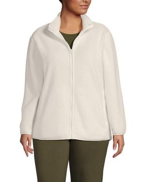 Lands' End Cozy High Pile Full Zip Fleece Jacket - Natural