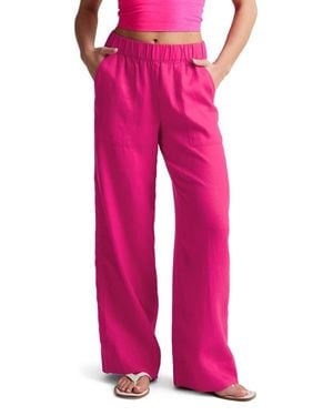 Beyond Yoga Softwash Wide Leg Linen Pants - Pink