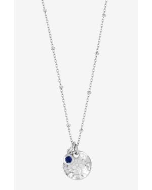 Dower & Hall Hammered Disc & Sapphire Array Necklace - White