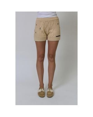 Central Park West Jaden Embroidered Shorts - Natural