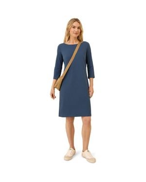 Pact Organic Cotton Softspun Boat Neck Dress - Blue