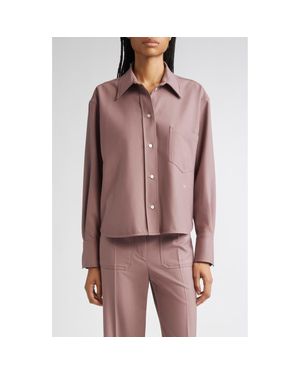 Victoria Beckham Crop Button-Up Shirt - Red