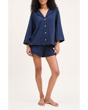 Petite Plume Olivia Pima Cotton Short Pajamas - Gray