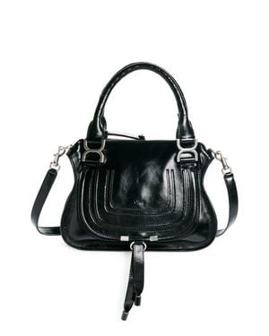 Chloé Small Marcie Leather Satchel - Black