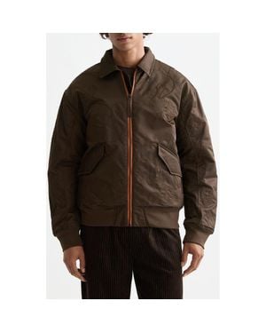 Scotch & Soda Appliqué Aviator Bomber Jacket - Brown