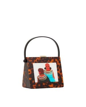 LarAllan Naserian Acrylic Top Handle Bag - Red