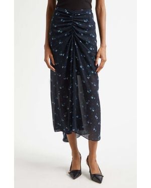 Veronica Beard Limani Ruched Midi Skirt - Black
