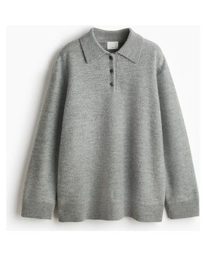 H&M Wool Polo Sweater - Gray