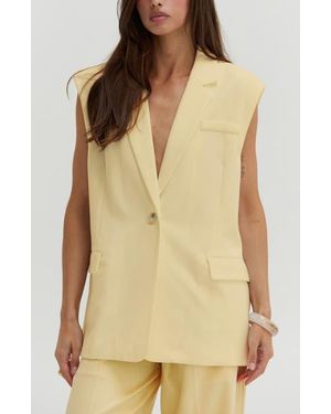Crescent Oversized Blazer Vest - Natural