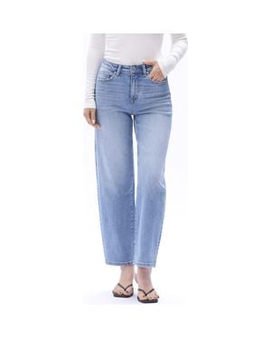 Bayeas High Waist Ankle Tapered Jeans - Blue