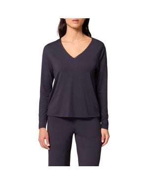 Simone Perele Aurore V-Neck Pajama Top - Blue