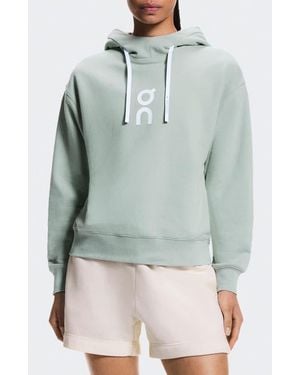 On Shoes Club Oversize Organic Cott Blend Hoodie - Green