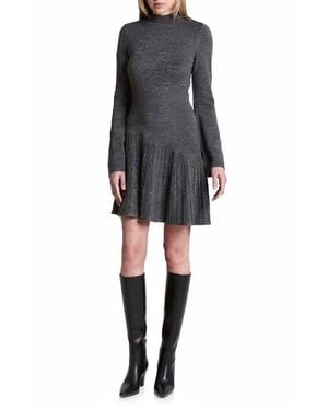 Avec Les Filles Long Sleeve Sweater Dress - Black