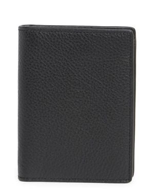 Nordstrom Pebble Leather Bifold Card Case - Black