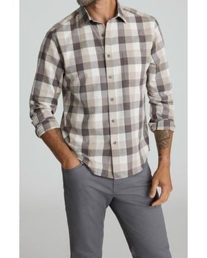 UNTUCKit Greenwald Check Cotton Flannel Button-Up Shirt - Gray