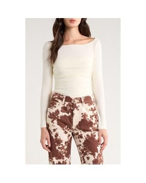 Reformation Julian Ruched Knit Top - White