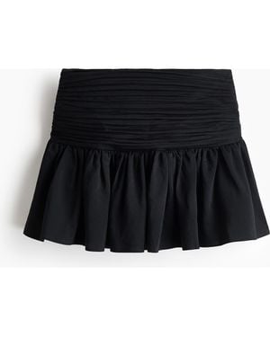 H&M Ruched-Waist Mini Skirt - Black
