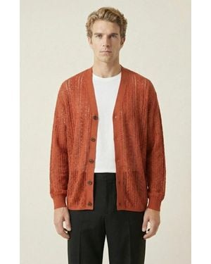 Modenaire Open Knit Textured Cardigan - Multicolor