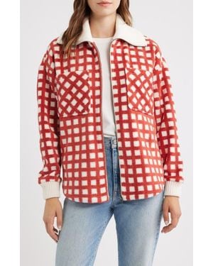 Thread & Supply Plaid Fleece Jacket - Red
