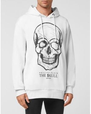 Philipp Plein Hoodie Sweatshirt Print Skull - Gray