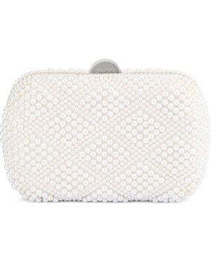 OLGA BERG Claire Faux Frame Clutch - White