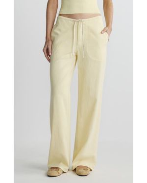 DL1961 Sienna Drawstring Low Rise Relaxed Wide Leg Jeans - Natural