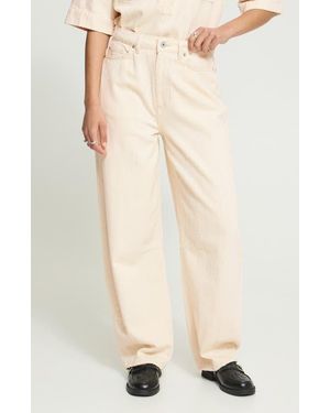 Ichi Hezallo Wide Leg Balloon Jeans - Natural
