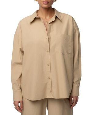 JLUXLABEL Leon Oversize Cotton Poplin Button-Up Shirt - Natural