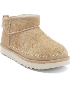 UGG Classic Ultra Mini Biarritz Genuine Shearling Lined Bootie - Natural